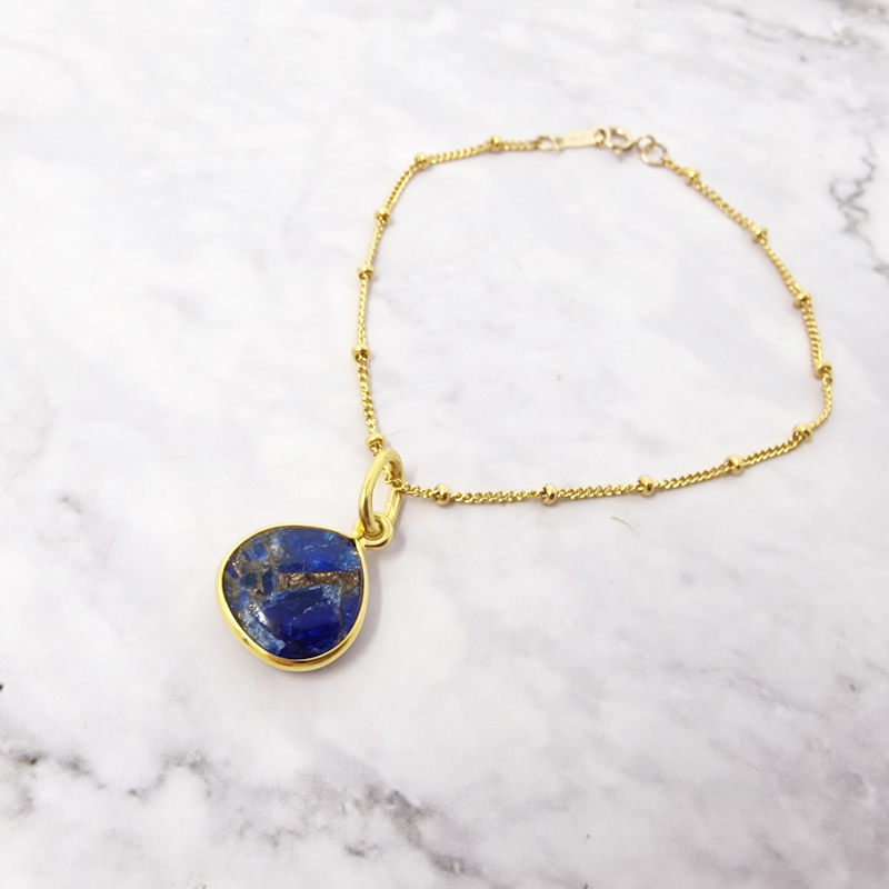 Thumbnail of Sapphire September Birthstone Gold Plated Gemstone Bracelet image