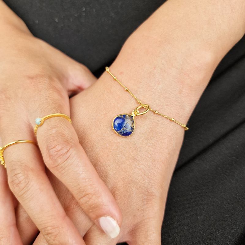 Thumbnail of Sapphire September Birthstone Gold Plated Gemstone Bracelet image