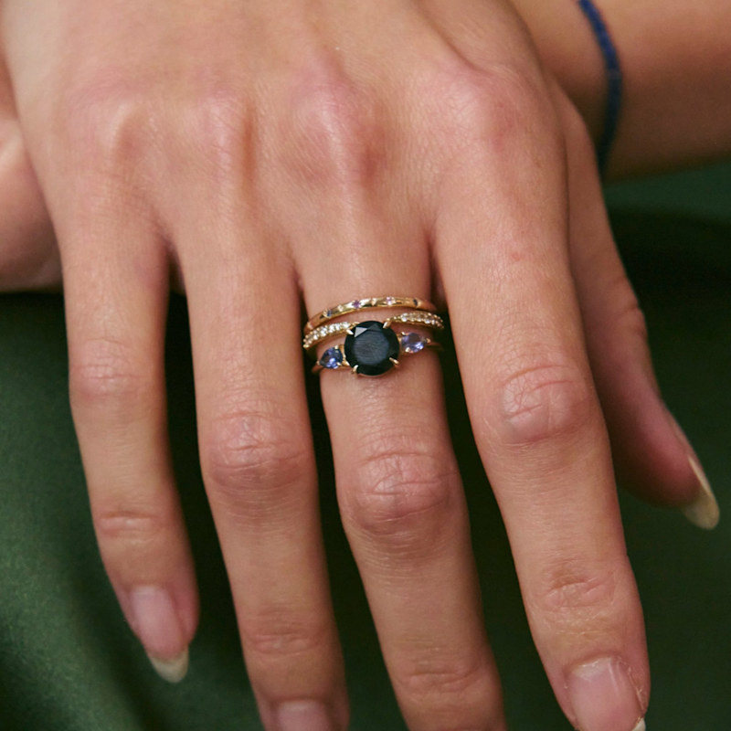 Thumbnail of Sapphire & Tanzanite Ring 9K Gold image