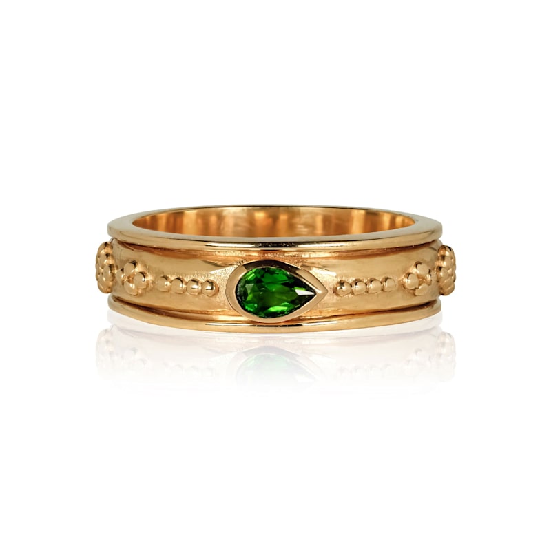 Thumbnail of Saraswati Spinning Ring - Gold Chrome Diopside image