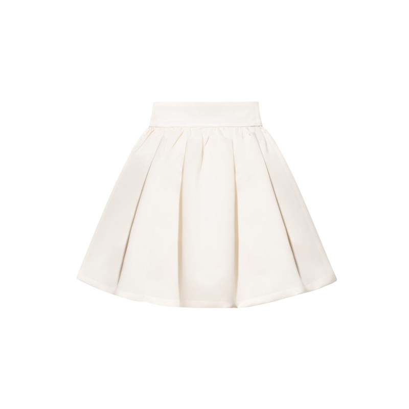 Satin Balloon Mini Skirt - Pearl White | Tia Dorraine | Wolf & Badger