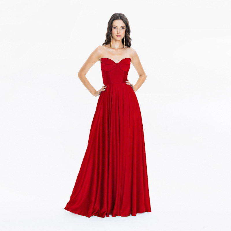 green emerald velvet dress Oh Polly Aldona Slinky Jersey Rose Detail Maxi Dress in Scarlet Red