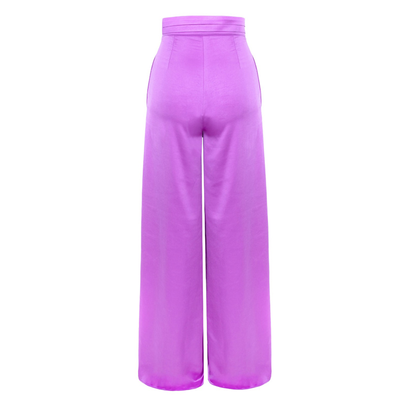 パンツ DEEP PURPLE PANTS XFLWAM Women's Wide Leg Pants High Elastic Waisted in The