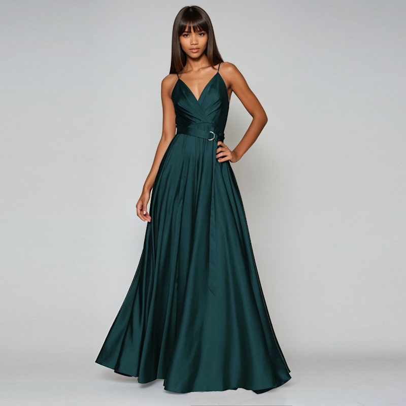 green emerald velvet dress Emerald Green Maxi Dress M