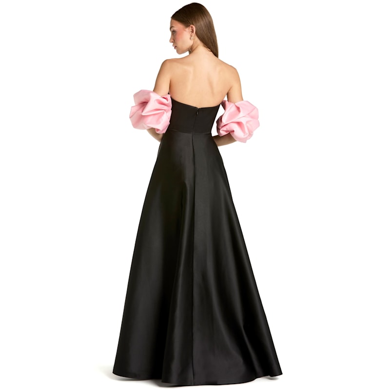 Thumbnail of Satin Off The Shoulder Puff Sleeve Ball Gown image