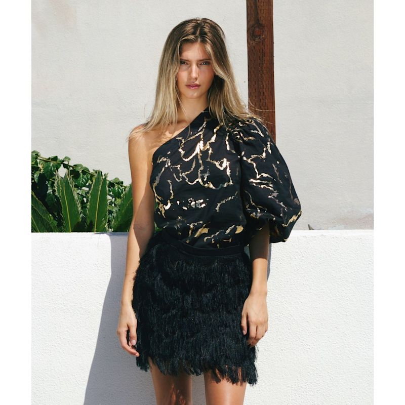 Thumbnail of Levi Black Fringe Skirt image
