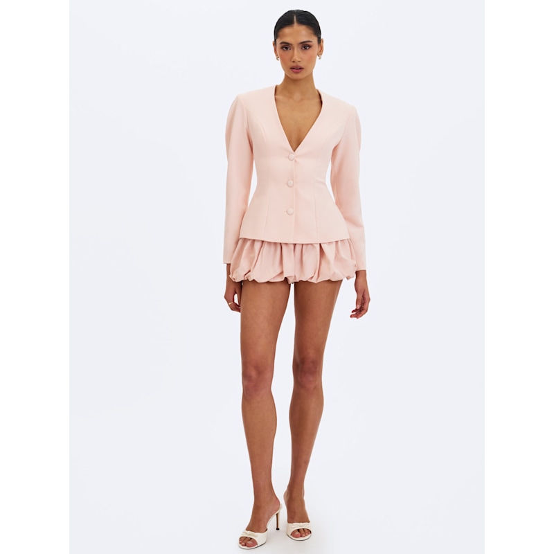 Thumbnail of Savannah Tulip Pink Peplum Blazer image