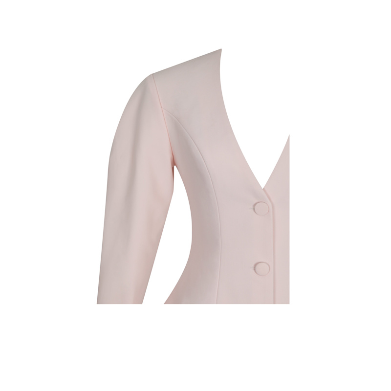 Thumbnail of Savannah Tulip Pink Peplum Blazer image