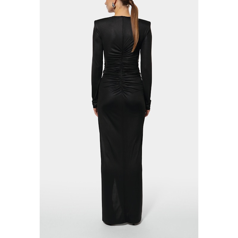 chinese dress ladies Italia Azure Halterneck Pearl Back Maxi Dress Black– Selfie Leslie