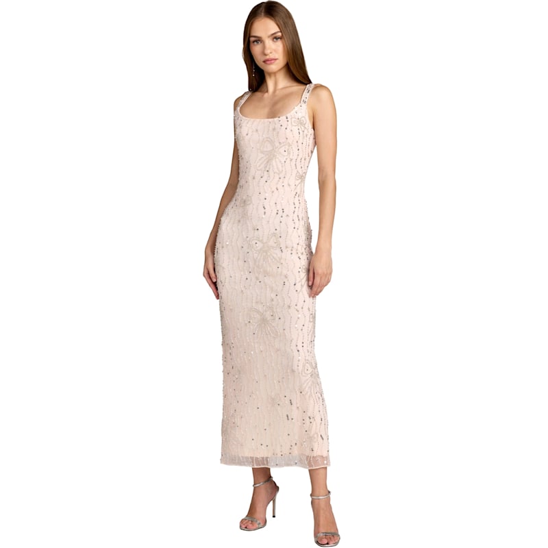 Thumbnail of Scoop Neck Embellished Dress With Bow Detail image