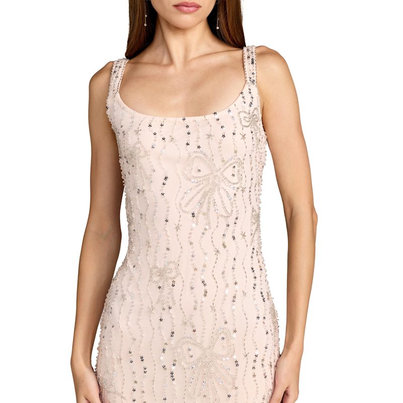 Thumbnail of Scoop Neck Embellished Dress With Bow Detail image