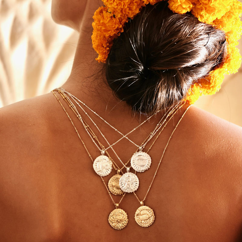 Thumbnail of Scorpio Zodiac Manifesting Necklace *Double Sided* - Sterling Silver image