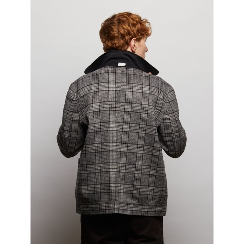 Thumbnail of Scot Reversible Wool Blend Jacket - Black/Black Check image