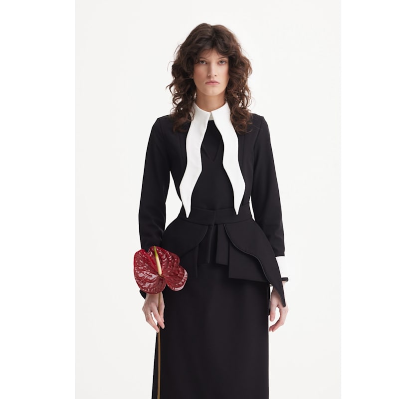 Thumbnail of Sculpted Peplum Belt - Black image