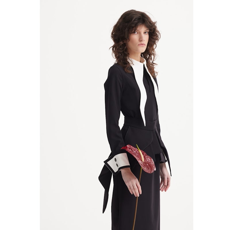 Thumbnail of Sculpted Peplum Belt - Black image