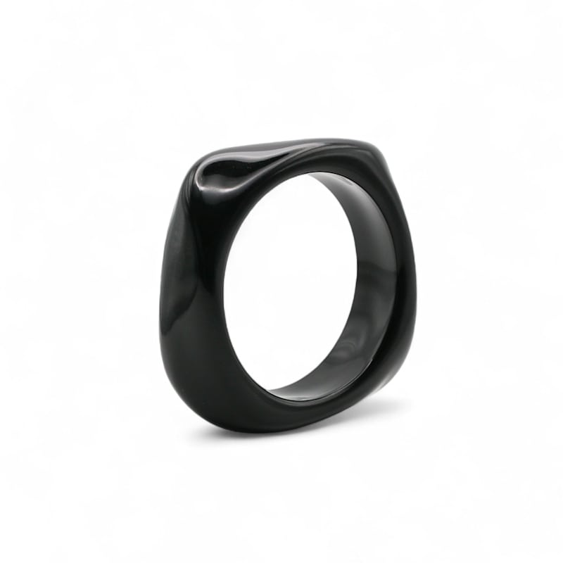 Thumbnail of Sculpted Square Bangle Black image