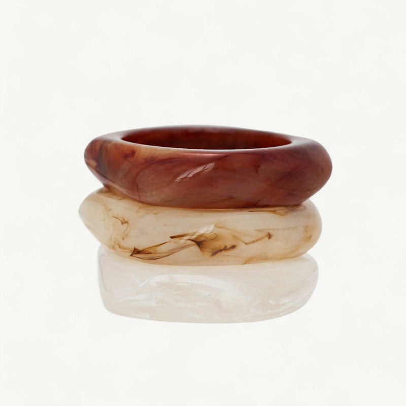 Thumbnail of Sculpted Square Bangle In Beige image