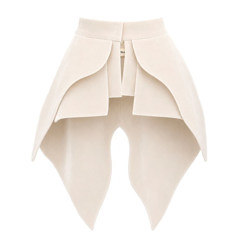 Thumbnail of Sculpted Velvet Peplum Belt - Ivory image