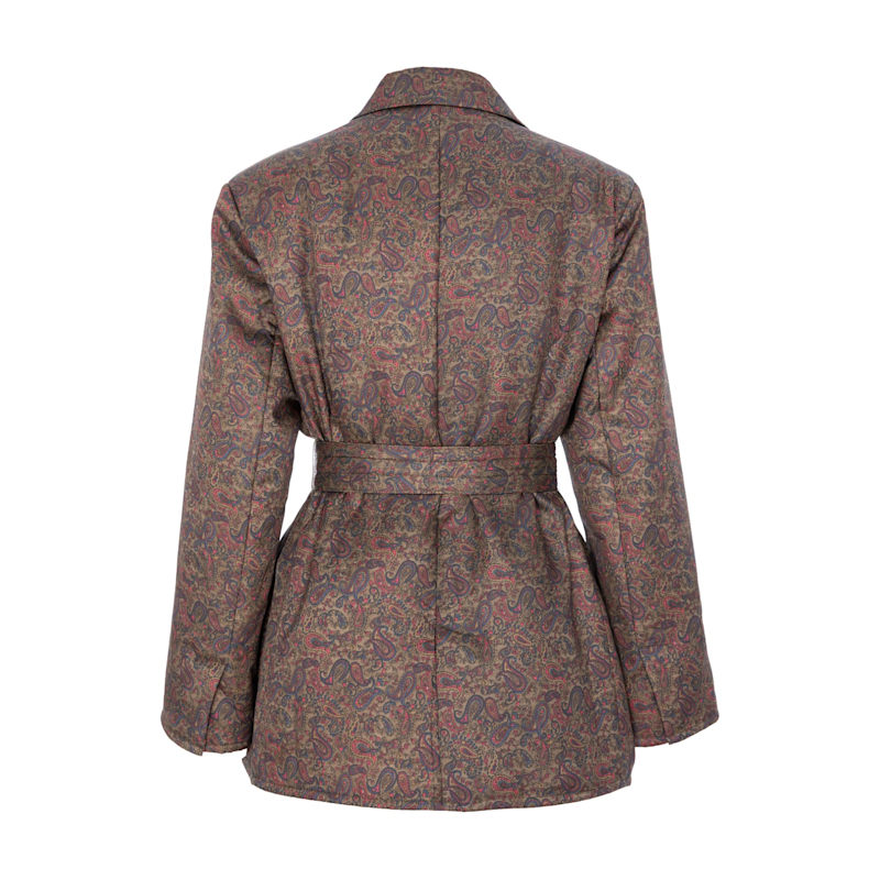 Thumbnail of Sculptural Heritage Burgundy Blazer With Tonal Paisley Print- Special Capsule "Self.Readytowear" image