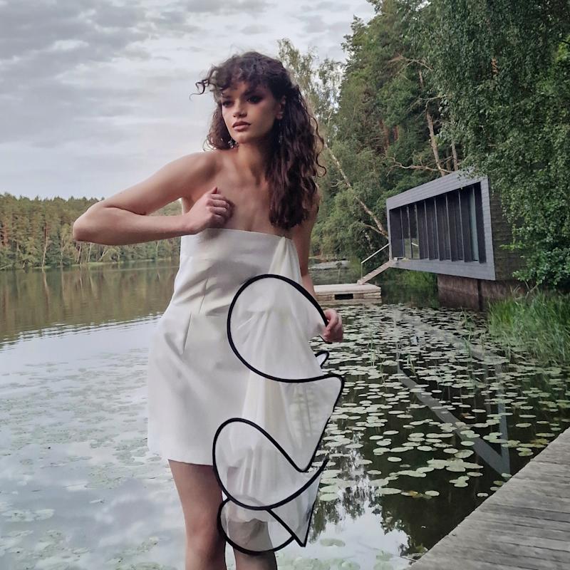 Thumbnail of Sculptural White Moon Star Dress image