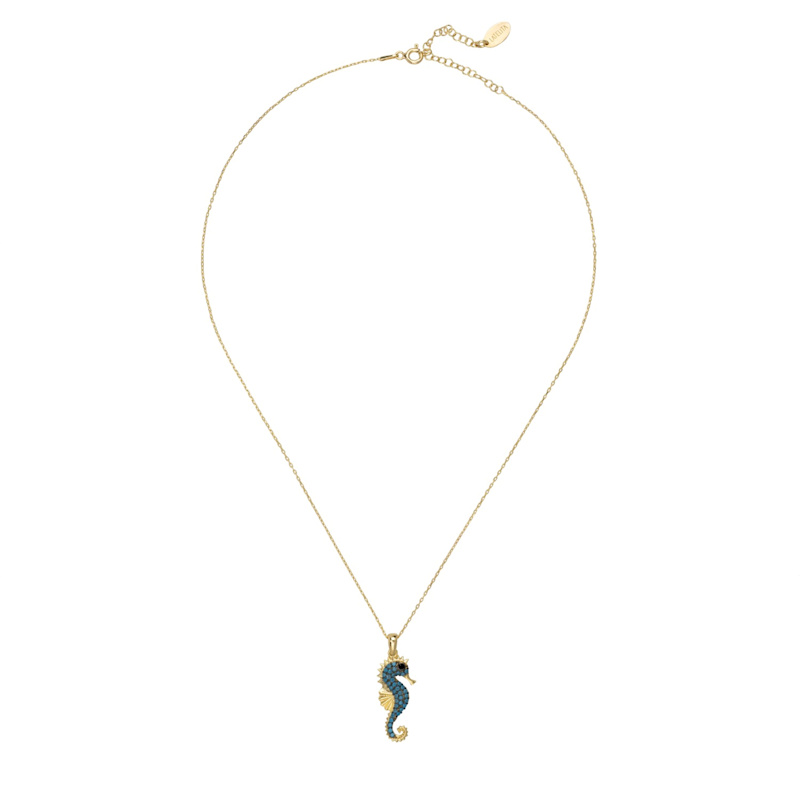 Thumbnail of Seahorse Turquoise Pendant Necklace Gold image
