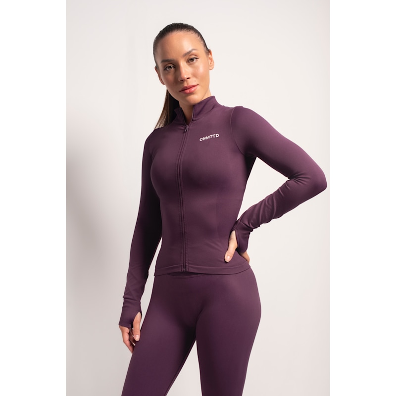 Thumbnail of Seamless Sculpt Zip-Up Jacket - Plum image