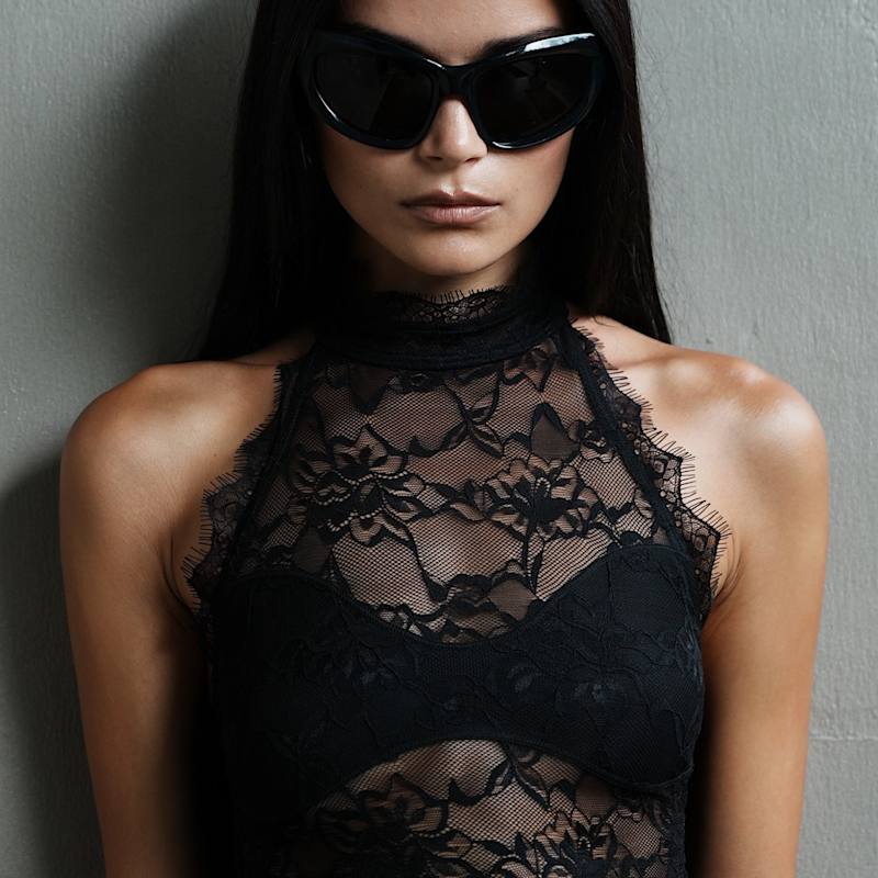 Thumbnail of Selah Black Lace Halter Top image