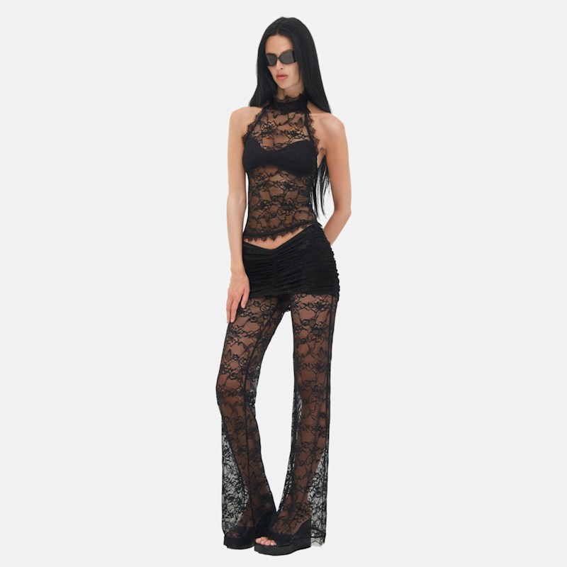 Thumbnail of Selah Black Lace Halter Top image