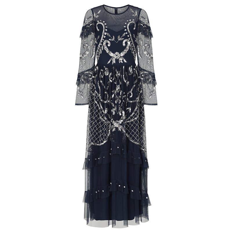 Thumbnail of Selene Navy Embellished Maxi Dress image