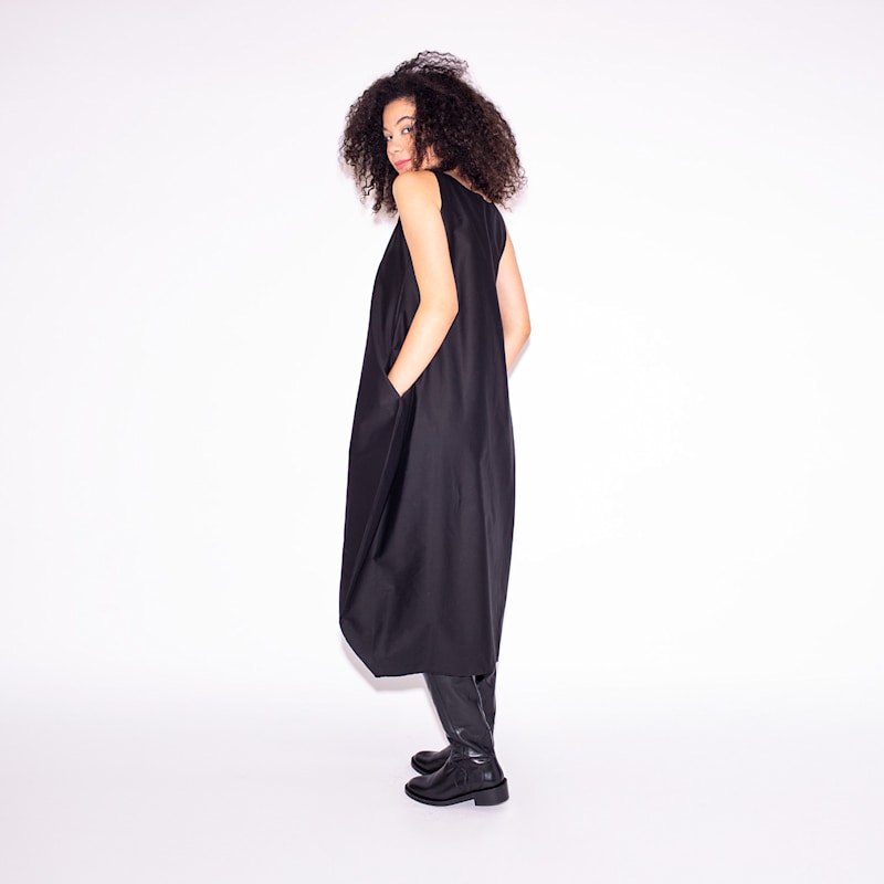 Thumbnail of Semiballoon Dress In Black Cotton image