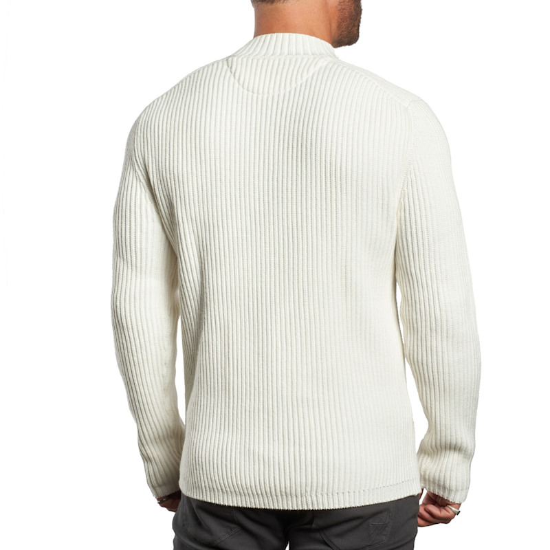 Thumbnail of Sentry Half Zip Cashmere Wool Slim Fit Sweater Heavyweight - Ecru image