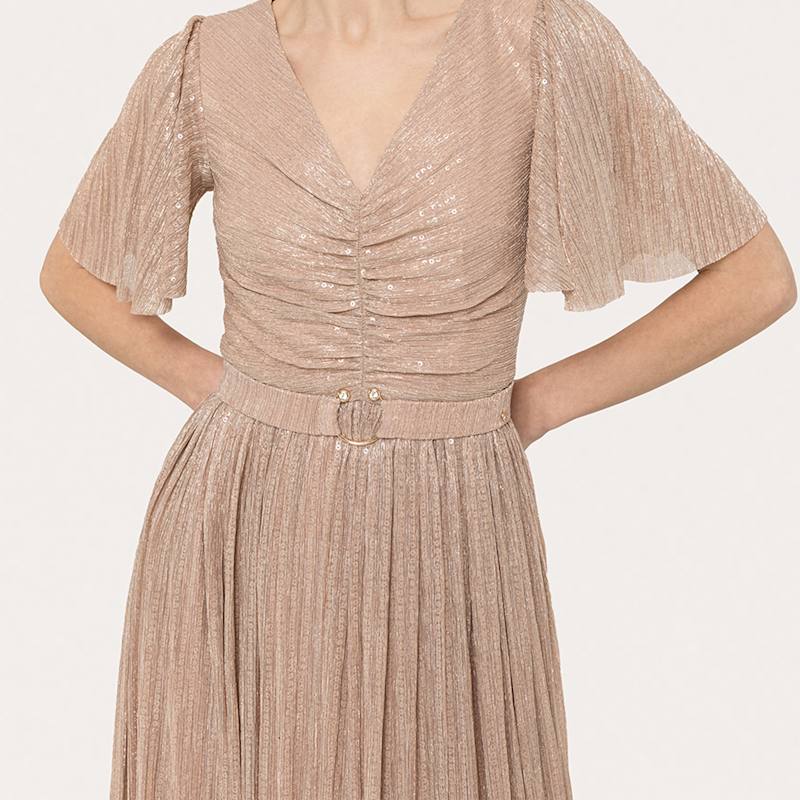 Thumbnail of Sequin-Applique Maxi Dress Nude image