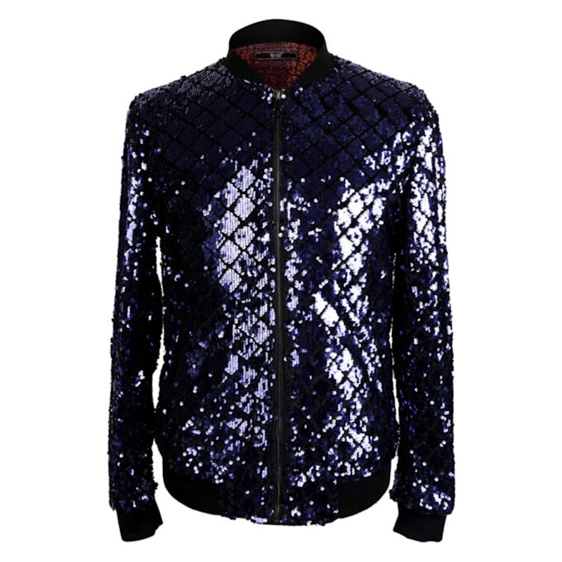 Thumbnail of Sequin Bomber Jacket – Navy image