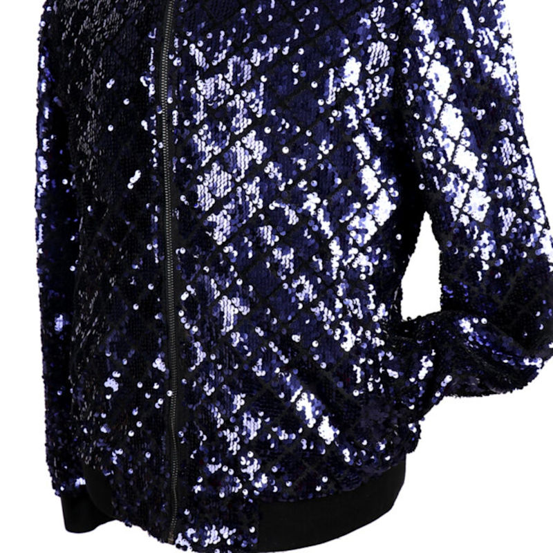 Thumbnail of Sequin Bomber Jacket – Navy image