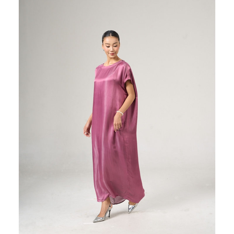 Thumbnail of Seraphine Dusty Rose Hand-Dyed Silk Kaftan Maxi Dress image