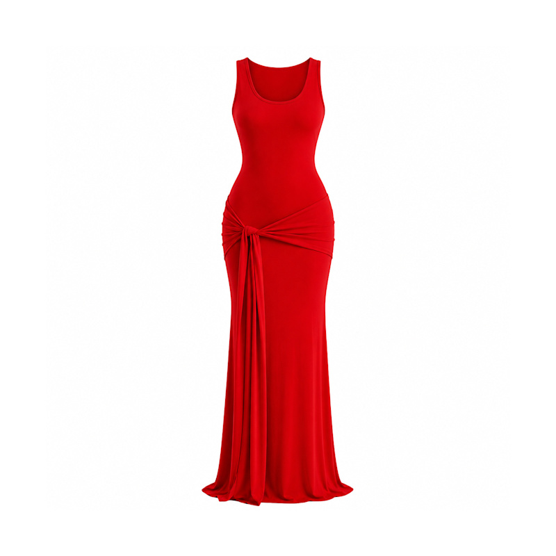 elegant crimson dress Royal Crimson Cherry Gown Teuta Matoshi