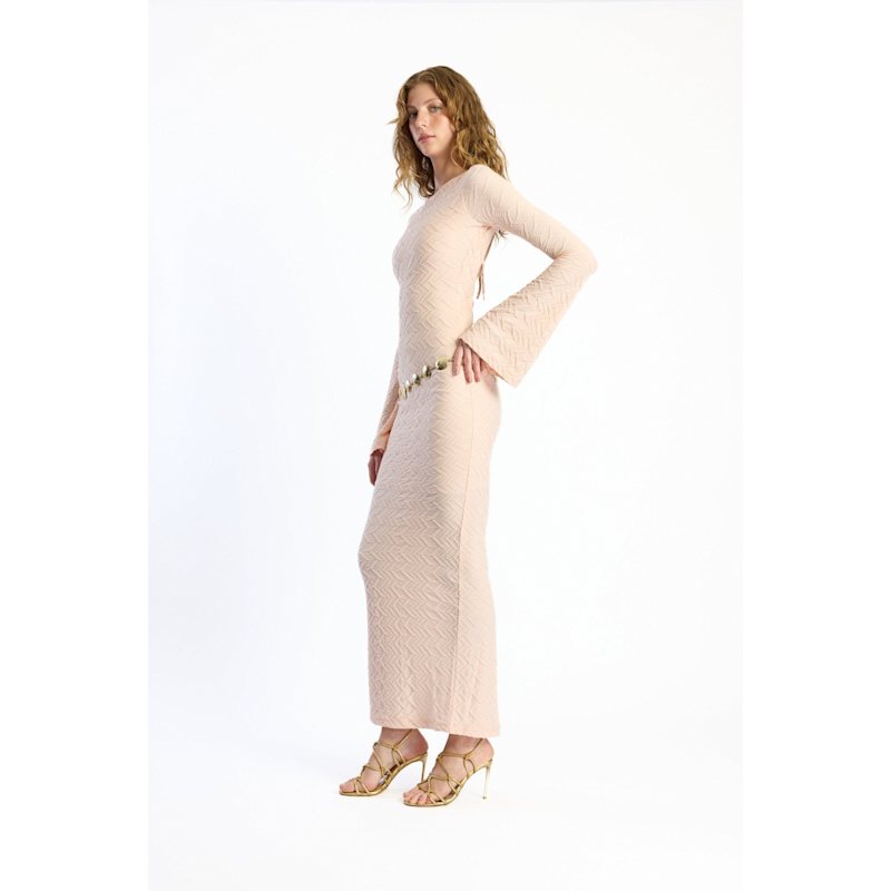 Thumbnail of Serene Backless Pink Maxi Dress image