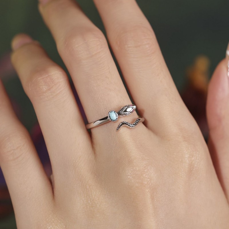 Thumbnail of Serpentine Ring White Gold Vermeil image