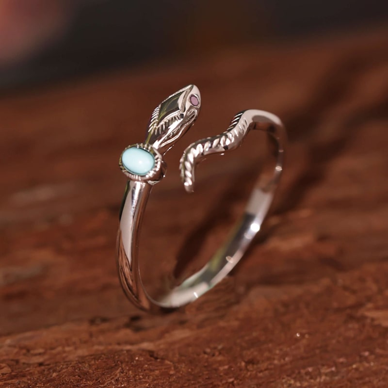 Thumbnail of Serpentine Ring White Gold Vermeil image