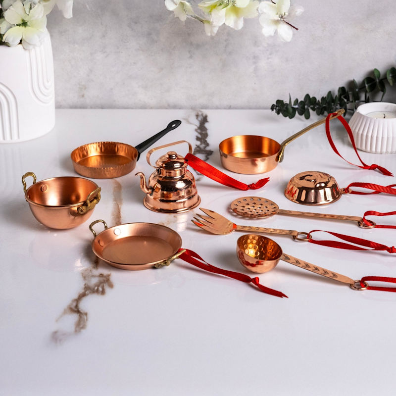 Set Of Nine Copper Christmas Tree Ornaments | ANATOLIACRAFT | Wolf