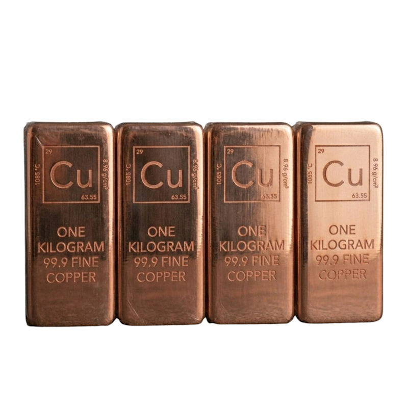 Set Of Four Pure Copper Bullion Bar, Four Kilogram | ANATOLIACRAFT ...