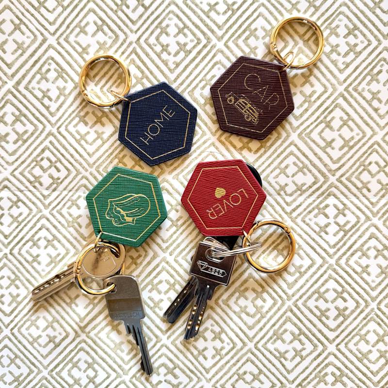 Thumbnail of Set Of Four Vegan Leather Keychains image