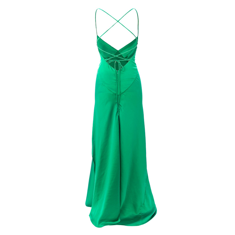 seville satin maxi dress Seville Satin Maxi Dress In Green by ROSERRY