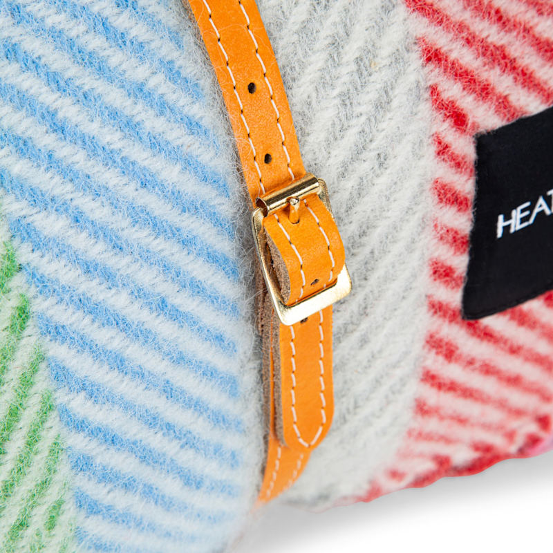 Thumbnail of Pure New Wool Waterproof Picnic Blanket - Rainbow - Orange Strap image