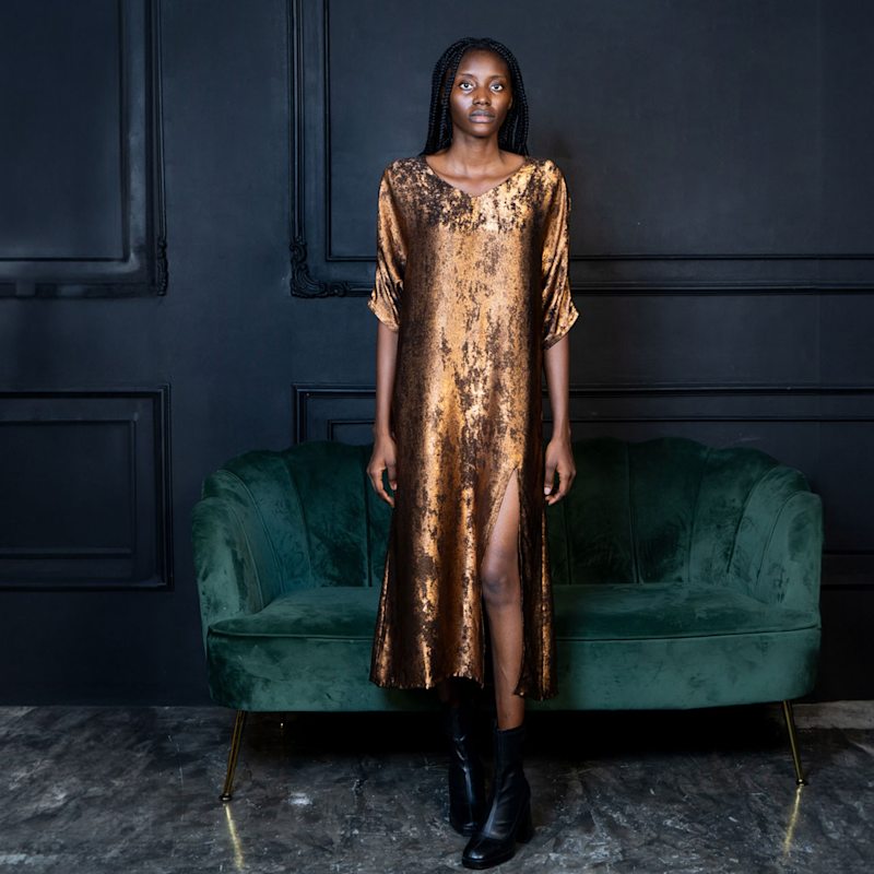 copper party dress Copper Metallic Goddess Bridesmaid Dress/ Maxi Dress Metallic / Convertible Dress / Infinity Dress/ Multiway Dress/ Wrap Dress / Copper