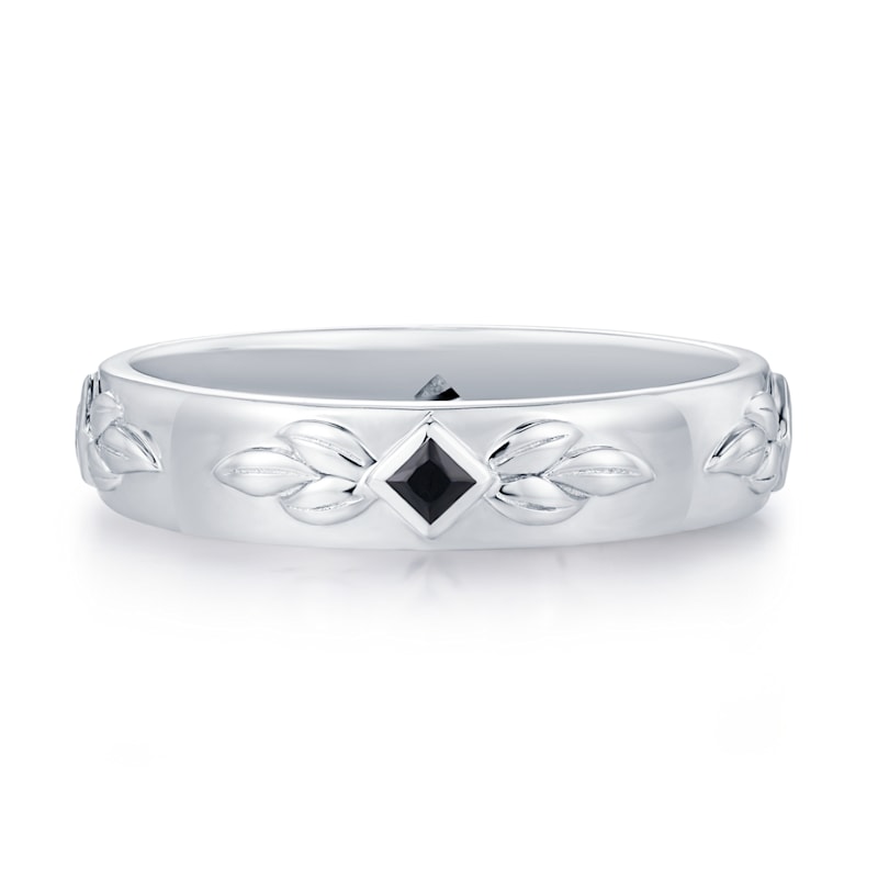 Thumbnail of Shadow Leaf Ring White Gold Vermeil image