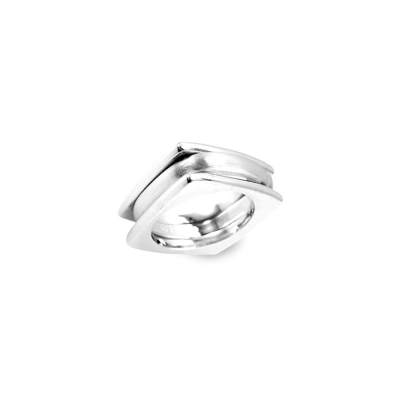 Shadow Ring With Brushed Sterling Silver | SALLY SKOUFIS | Wolf & Badger