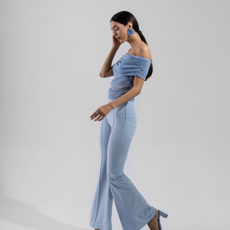 Thumbnail of Wide Leg Pant - Bluebell image