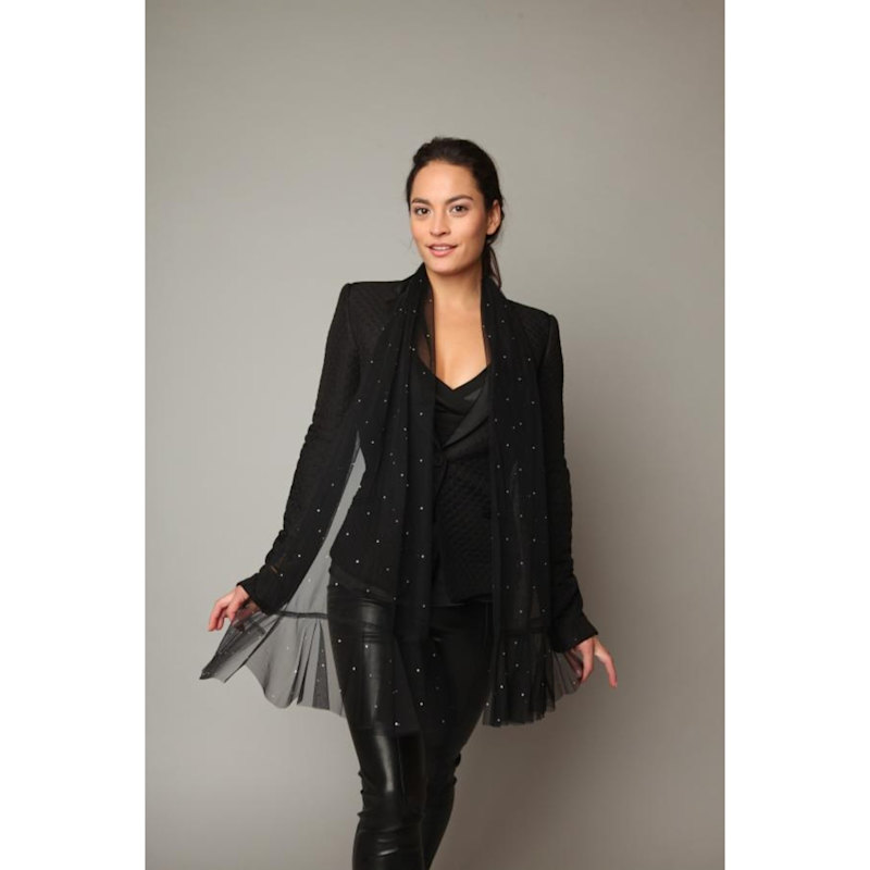 Thumbnail of Sheer Crystal Black Scarf image