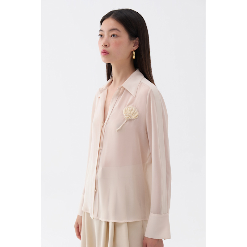 トップス Acka sheer embroidery shirt sheer embroidery shirt – Acka online store